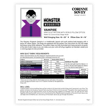 Load image into Gallery viewer, Monster Mugshots: Vampire Mini Quilt Pattern with Bonus Pillow Option