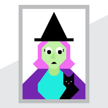 Load image into Gallery viewer, Monster Mugshots: Witch Mini Quilt Pattern with Bonus Pillow Option