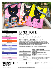 Load image into Gallery viewer, Binx Tote Bag PDF Pattern