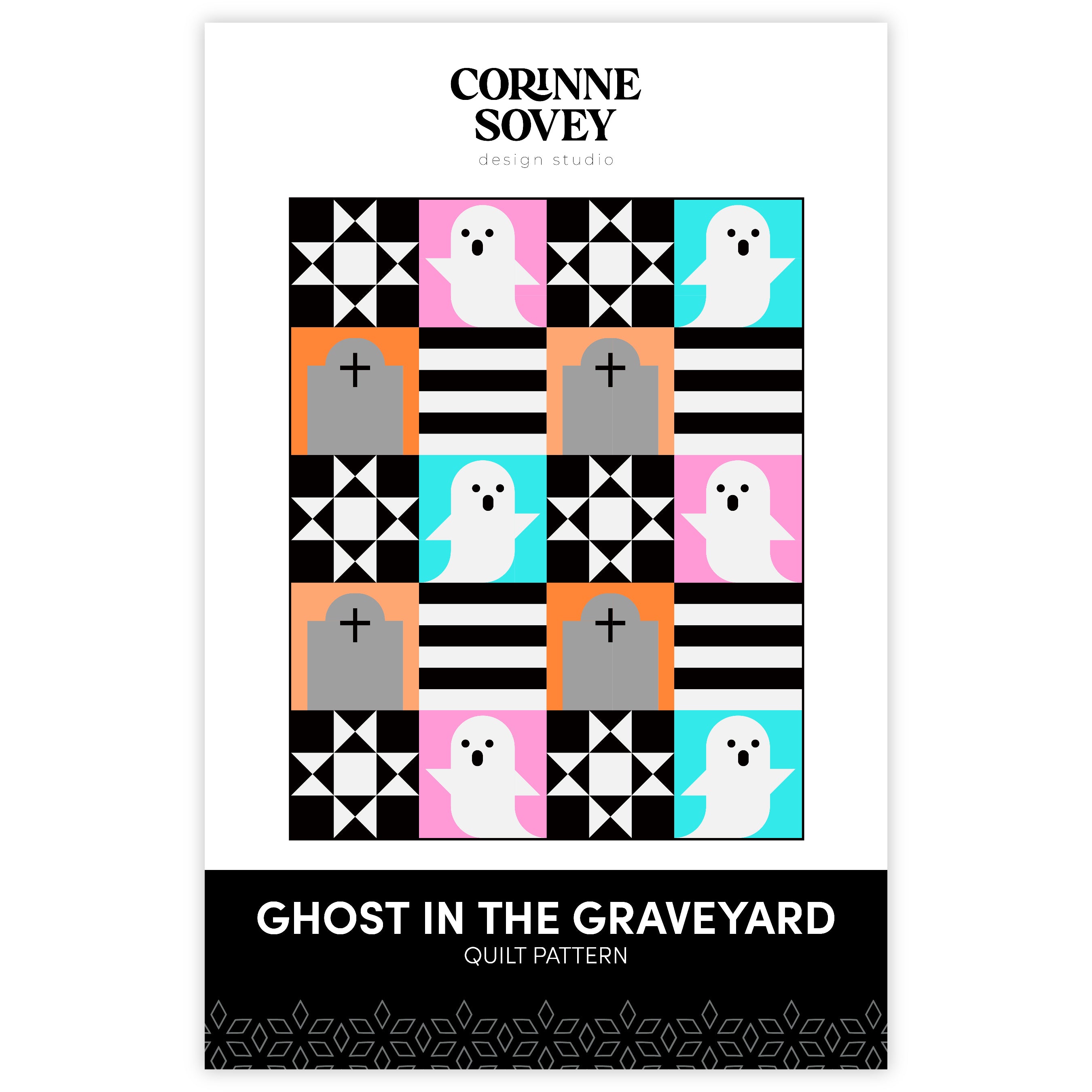 PRINTED Ghost in the Graveyard Quilt Pattern Corinne Sovey Design Studio