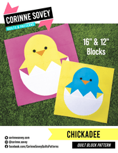Load image into Gallery viewer, Chickadee Quilt Block PDF Pattern