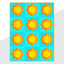 Load image into Gallery viewer, Scrappy Suns PDF Quilt Pattern - Fat Quarter Friendly!