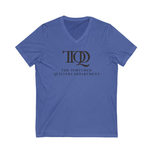 The Tortured Quilters Department Unisex Jersey Short Sleeve V-Neck Tee