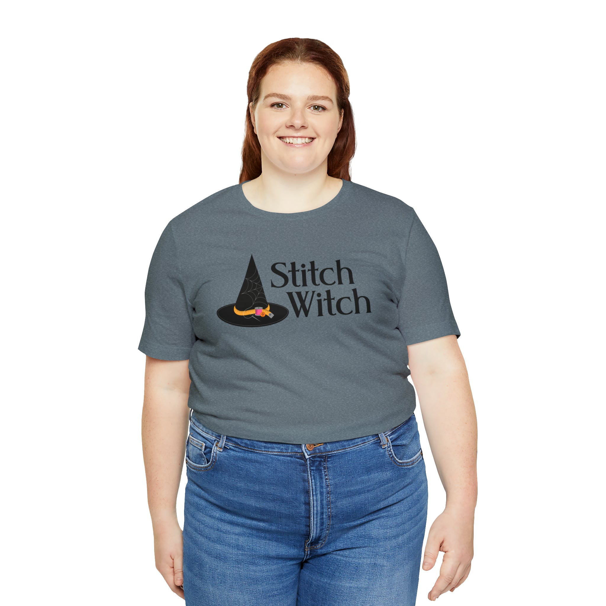 Stitch Witch Unisex Jersey Short Sleeve Tee – Corinne Sovey Design