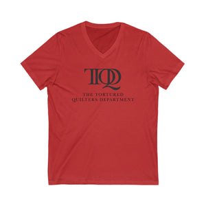The Tortured Quilters Department Unisex Jersey Short Sleeve V-Neck Tee