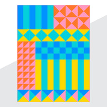 Load image into Gallery viewer, Color Block Kaleidoscope PDF Quilt Pattern
