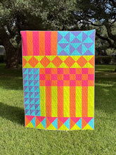 Load image into Gallery viewer, Color Block Kaleidoscope Fabric Kit - Retro Pop Colorway
