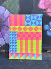 Load image into Gallery viewer, Color Block Kaleidoscope Fabric Kit - Retro Pop Colorway
