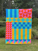 Load image into Gallery viewer, Color Block Kaleidoscope Fabric Kit - Bubblegum Summer Colorway
