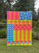 Load image into Gallery viewer, Color Block Kaleidoscope Fabric Kit - Retro Pop Colorway
