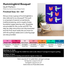 Load image into Gallery viewer, Hummingbird Bouquet PDF Quilt Pattern
