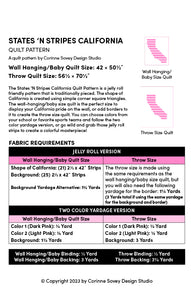 States 'N Stripes California Quilt Pattern PDF Download