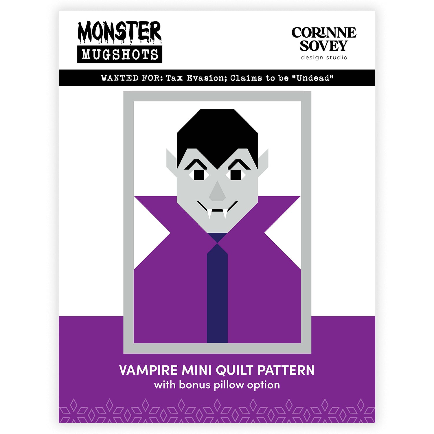 Monster Mugshots: Vampire Mini Quilt Pattern with Bonus Pillow Option ...