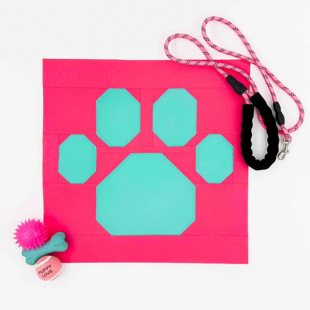 Paw Print Quilt Block PDF Pattern