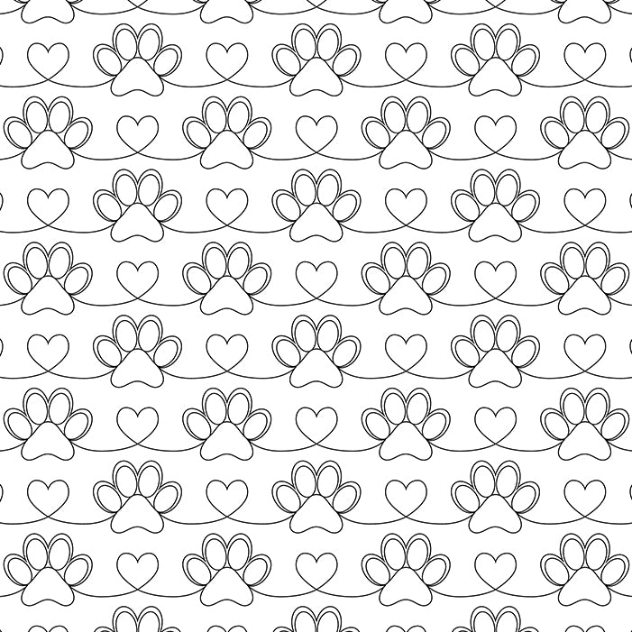 Puppy Love Paw - Digital E2E Pantograph for Longarm Quilting