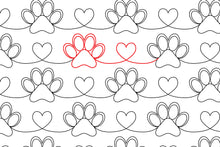 Load image into Gallery viewer, Puppy Love Paw - Digital E2E Pantograph for Longarm Quilting

