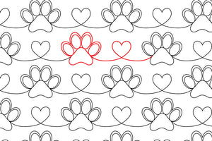 Puppy Love Paw - Digital E2E Pantograph for Longarm Quilting