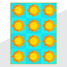 Load image into Gallery viewer, Scrappy Suns PDF Quilt Pattern - Fat Quarter Friendly!
