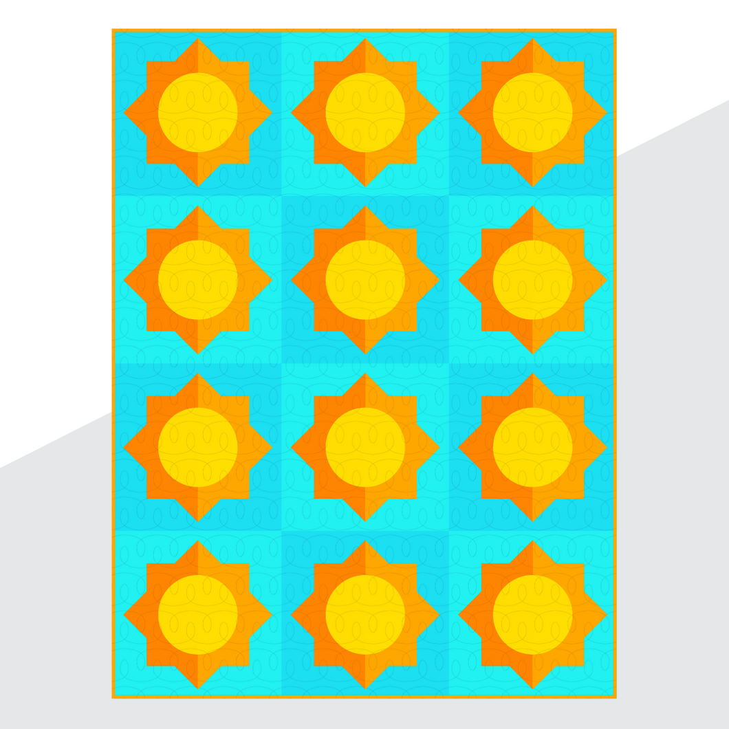 Scrappy Suns PDF Quilt Pattern - Fat Quarter Friendly!